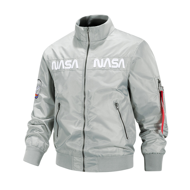 Chaqueta de béisbol transfronteriza de primavera y otoño, fina, moderna, con insignia bordada, estilo piloto de la NASA, para hombre, abrigo de trabajo de comercio exterior image 4
