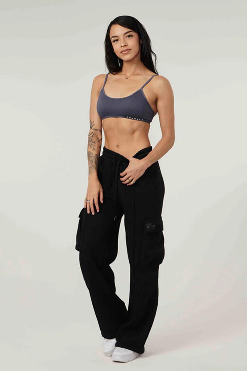 Pantalones largos cargo de algodón de felpa para mujer, deportivos, para gimnasio, fitness, correr, entrenamiento_voghion.com