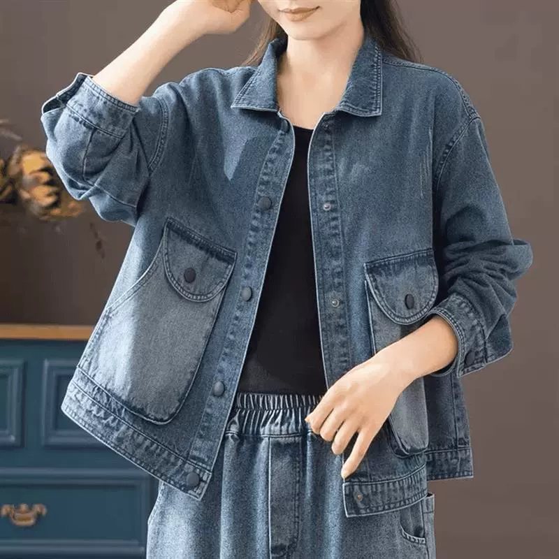 Летняя джинсовая модная куртка, oversize, западный стиль