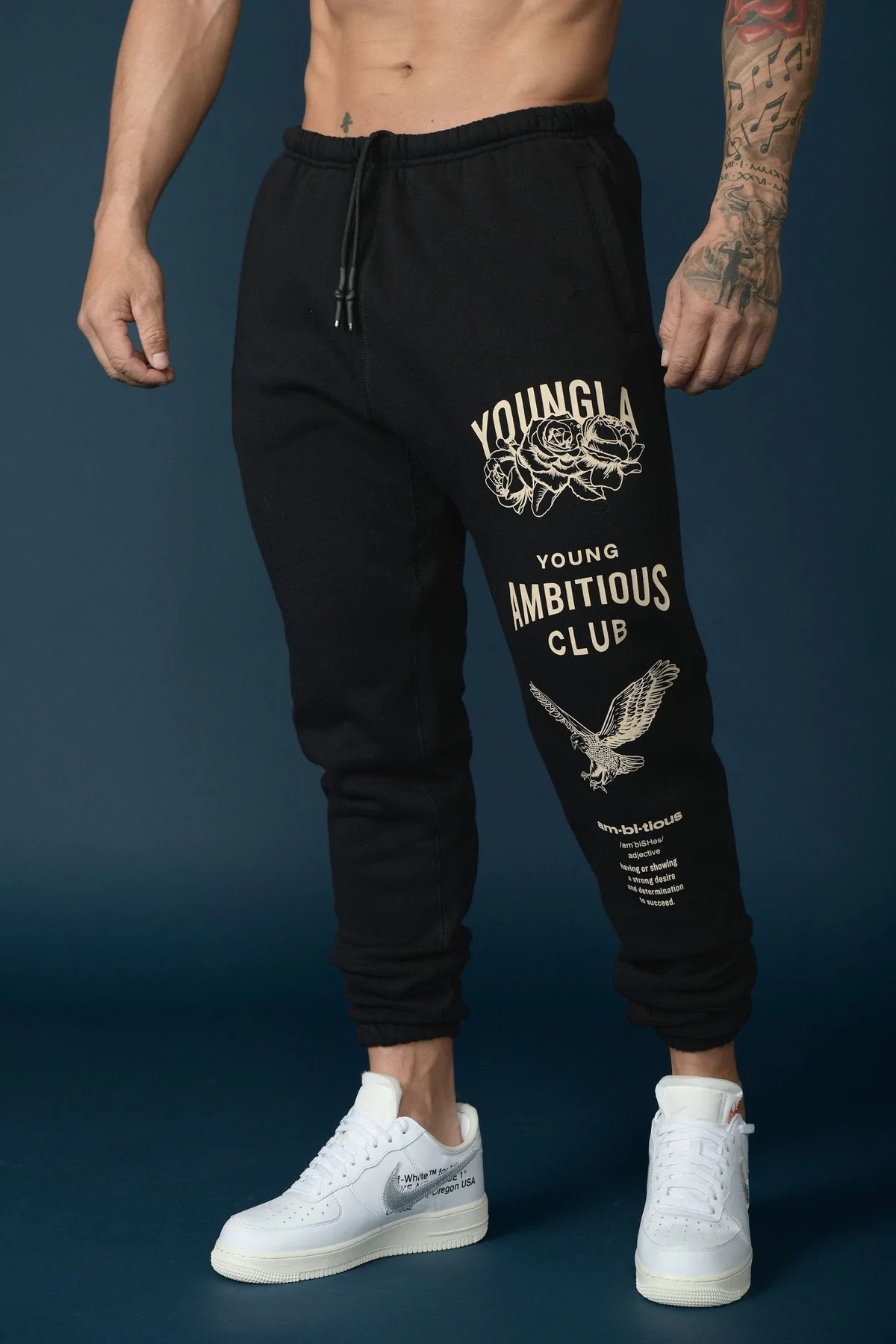 YOUNGLA Pantalones deportivos de fitness para hombre Pantalones deportivos de estilo americano para pareja de fitness para mujer