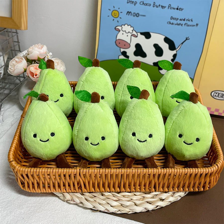 Cute Artificial Green Pear Doll Plush Pendant Fruit Doll Bag Pendant Claw Machine Gift Event Gift