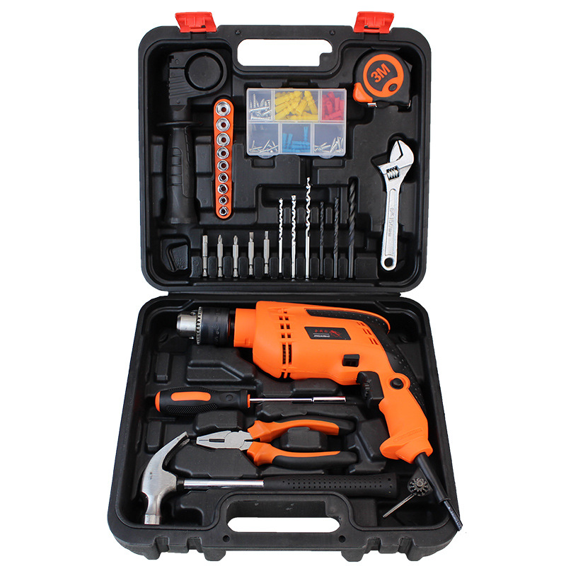 Taladro eléctrico Juego completo Caja de herramientas para el hogar Taladro de mano 13mm Taladro de impacto Herramientas combinadas Reparación de automóviles Herramientas de electricista image 7