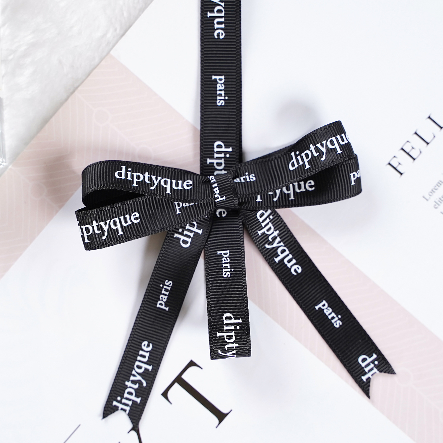 Wholesale Diptyque ribbon Car air freshener hanger cord Tippiq deco finished bow tie woven band