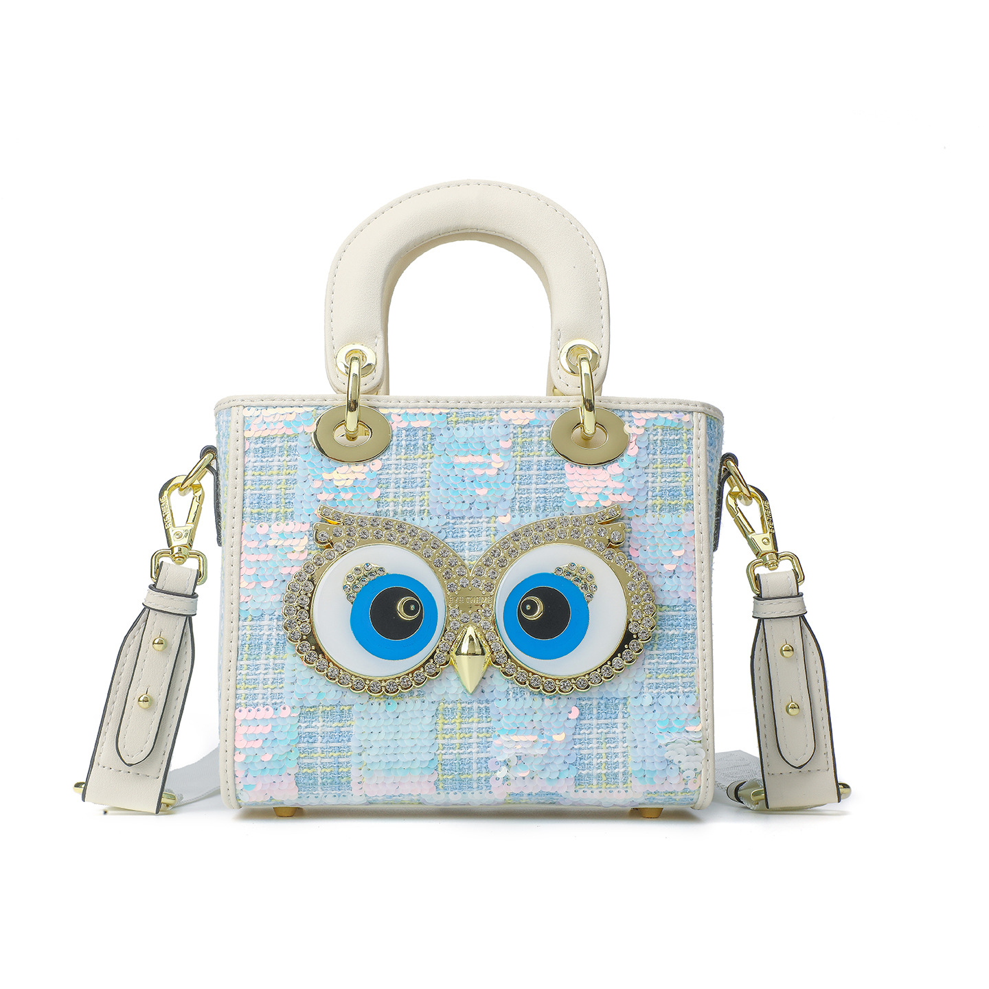 Europa y los Estados Unidos de alta calidad diamante sequinilla bolso de mano bolso cuadrado para mujeres bolso de mano correa mochila # 2884