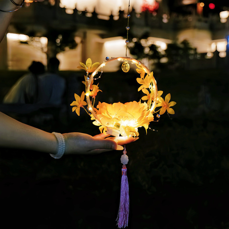 中秋节装饰挂饰创意礼品送人卡通可爱车载挂件成品竹编平安扣挂件|undefined
