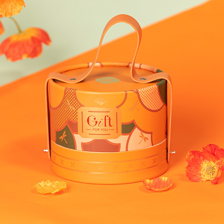 喜礼伴手礼活力橙手提盒网红喜糖盒结婚礼宝宝宴伴郎伴娘礼盒子