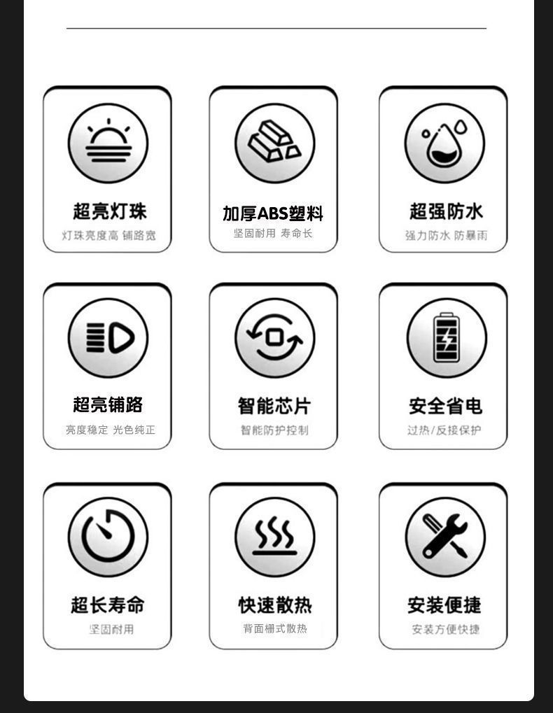 Car Led Lights with Strong and Ultra-Bright High and Low Beams, 12V-80V, for Electric Vehicles, Tractors, Headlights, Four-Wheel Vehicle Lights, and Modified Spotlights