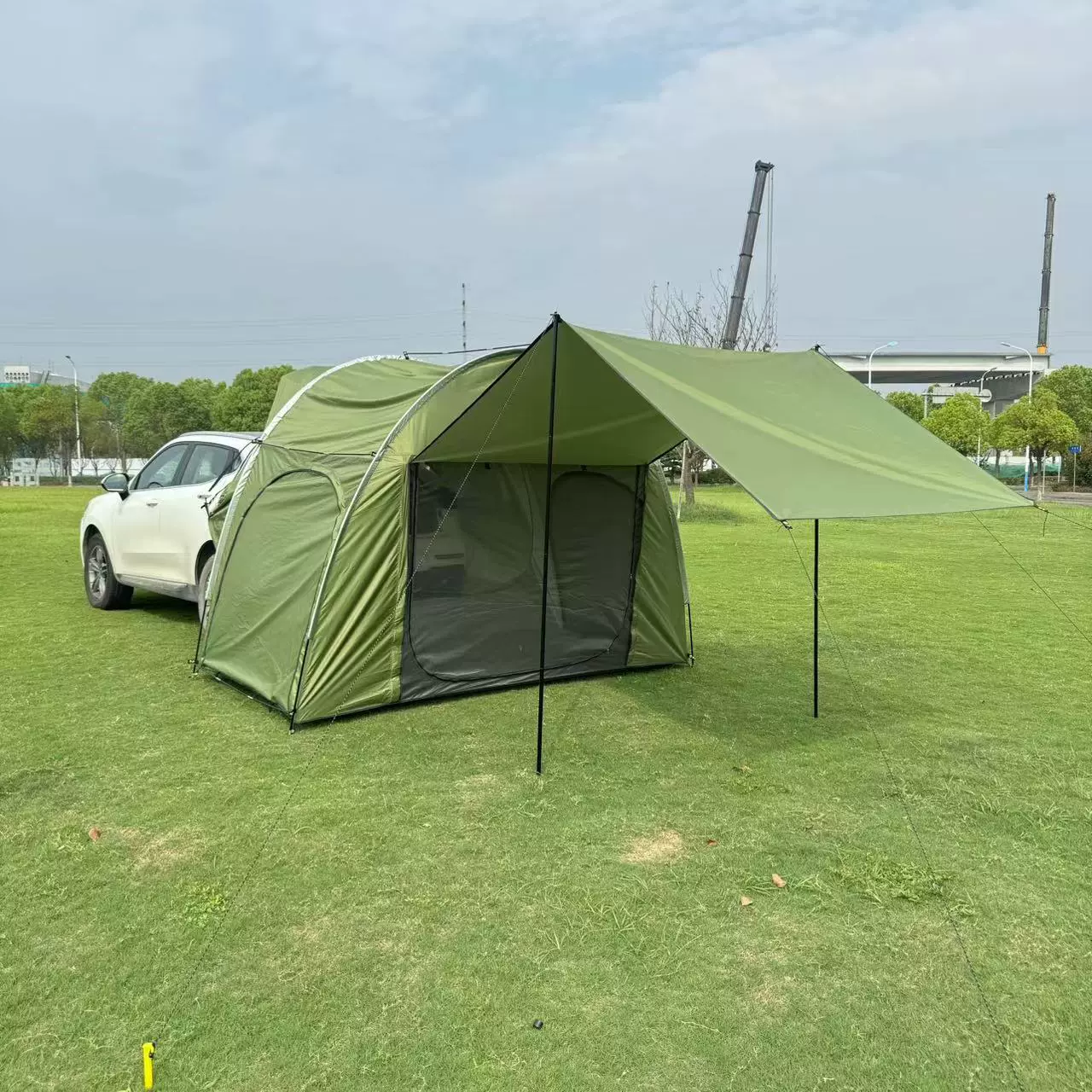 户外露营升级带网纱延伸天幕前厅SUV帐篷车尾帐篷车后一体帐篷