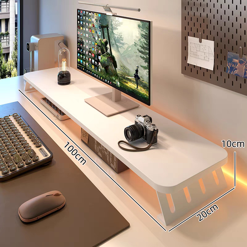 デスクトップコンピュータ高架デスクトップ拡張モニター高架ベースオフィスデスク収納ラックスクリーンサポートスタンド|undefined