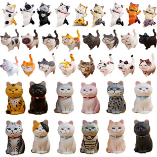 Simulation bell cat series cartoon sitting posture cat lifting cat cake decoration ornaments car central control decoration ornaments