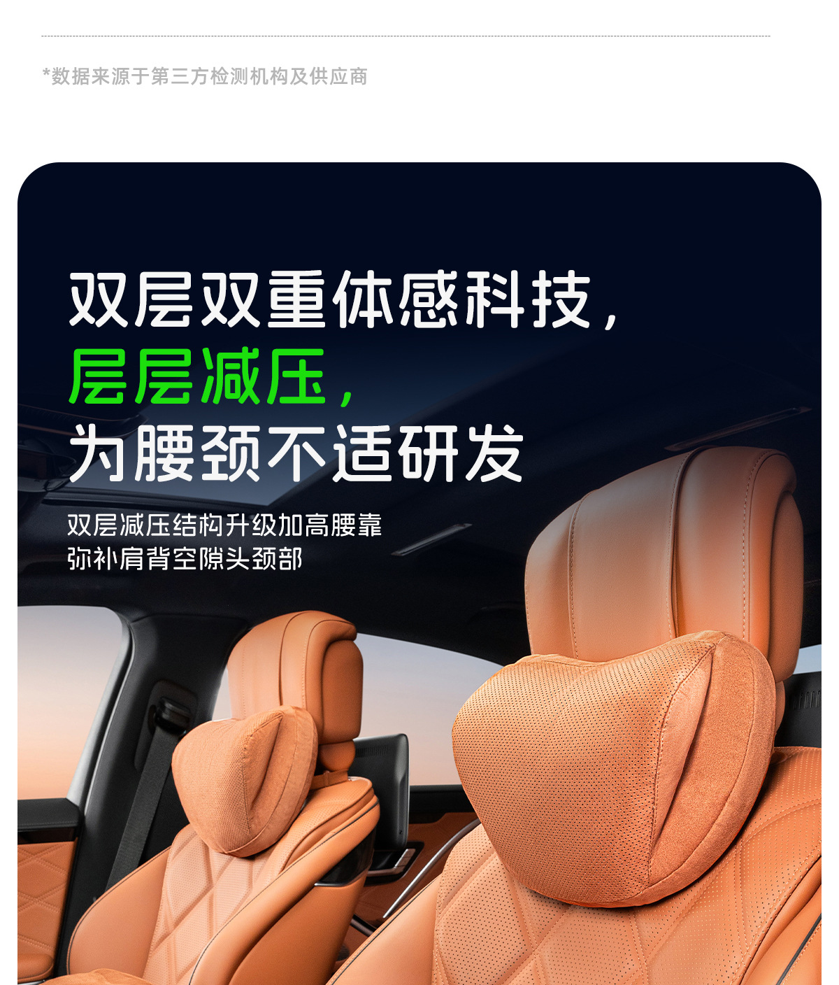 Cross-Border New Car Headrest and Lumbar Support Set, Universal for Spring and Summer, Head and Neck Protection Pillow, Car Seat Cushion