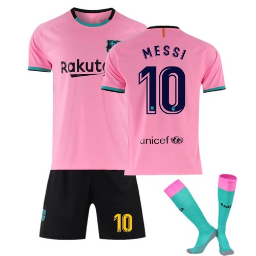 Barcelona Home and Away Jersey 20-21 Messi Player Kit Children's Football Kit for Boys
