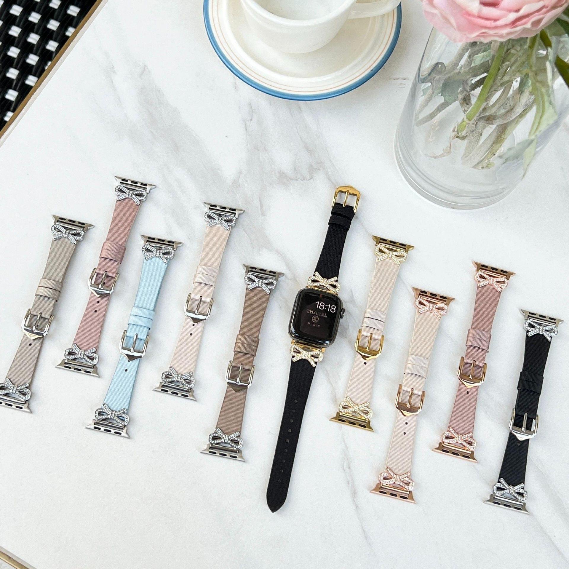 Adecuado para Apple Watch Correa applewatch678 de las mujeres se reloj Correa S8 nuevo avanzado metal cuero