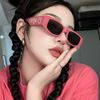 Fuchsia advanced sunglasses, retro glasses with letters, high-quality style, European style