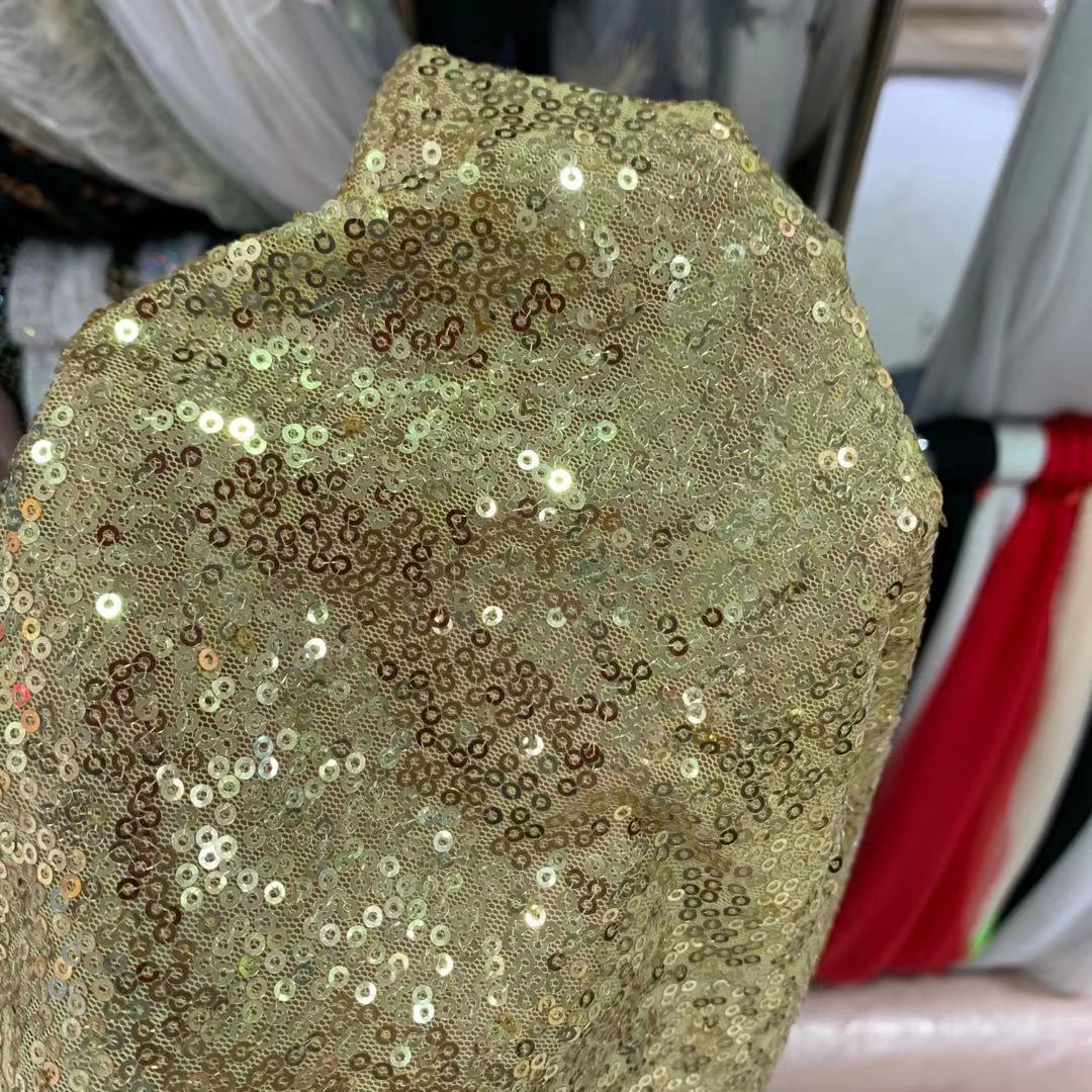 厂家直供网眼布绣片 网纱刺绣亮片绣汉服童装洛丽塔面料现货批发