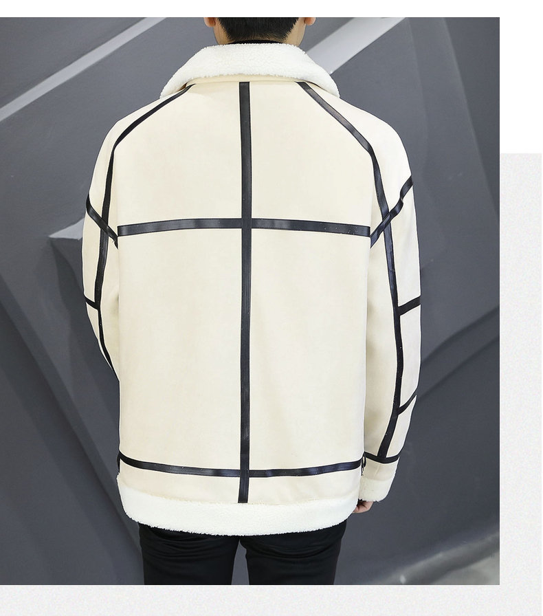 Men's Leather Jacket With Velvet Lining And Fur Collar Warm_voghion.com