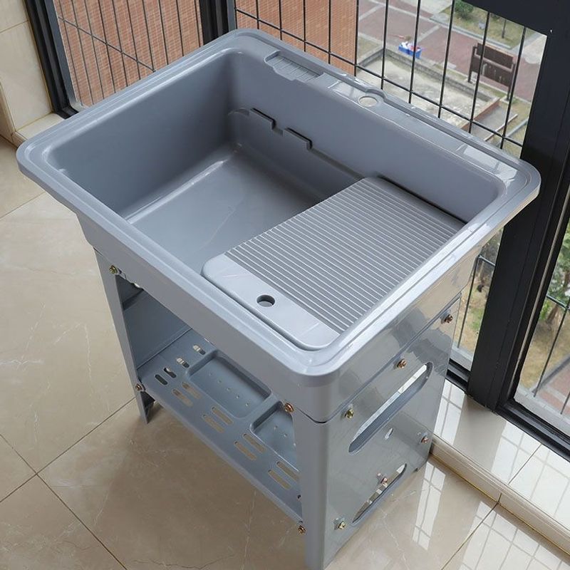 Balcony plastic laundry sink with washboard, thickened integrated bathroom laundry basin, portable and movable for home use Balcony plastic laundry sink with washboard, thickened integrated bathroom laundry basin, portable and movable for home use