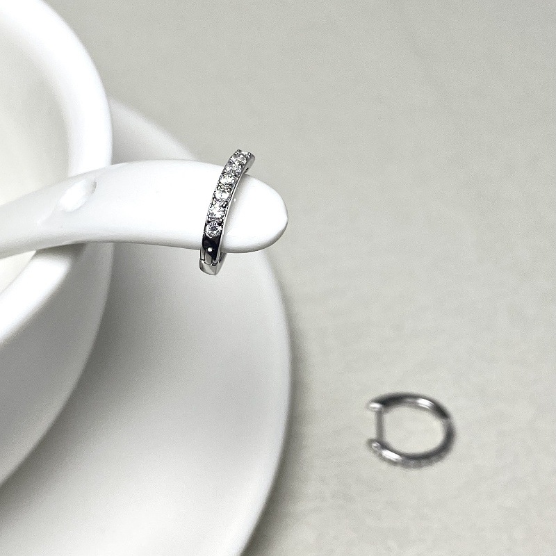 Women's Gender Inlay Design 1 Pair 925 Sterling Silver Zircon Solid Color Earrings