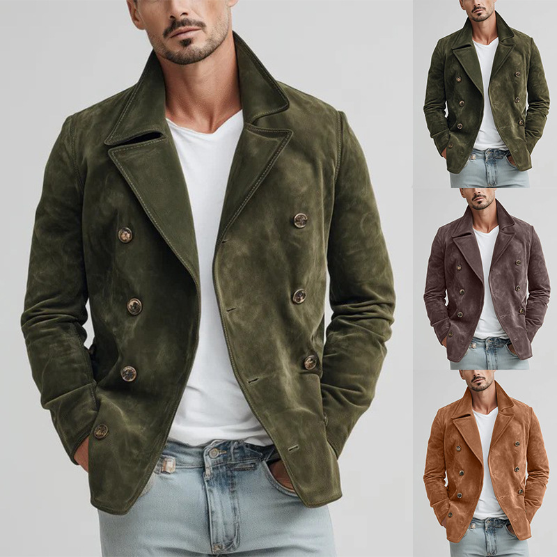 2026 European and American Autumn and Winter New Style Foreign Trade Amazon Hot-Selling Men's Casual Fashion Retro Jacket Coat for Men