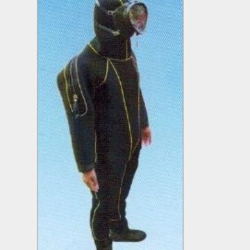 全干式加厚保暖潜水服深潜连帽市政工程污水管道打捞连体全封闭服