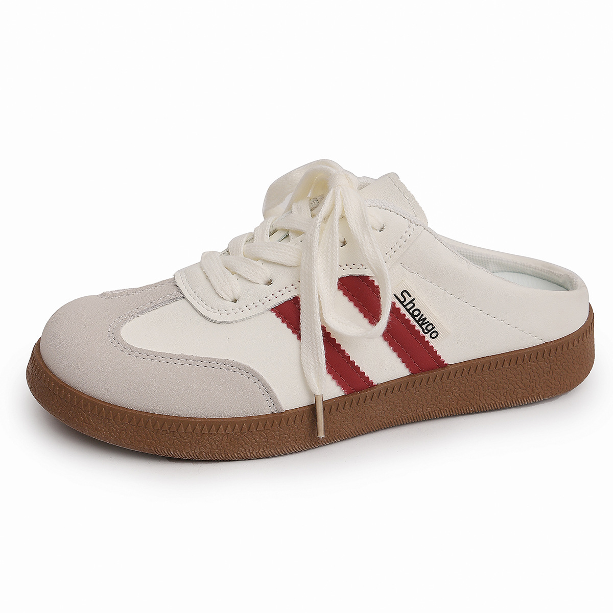 Damen-Plateau-Slipper in Übergröße, lässige Sport-Sneaker mit Farbblock-Design, Frühlings-Halbpantoffeln_voghion.com