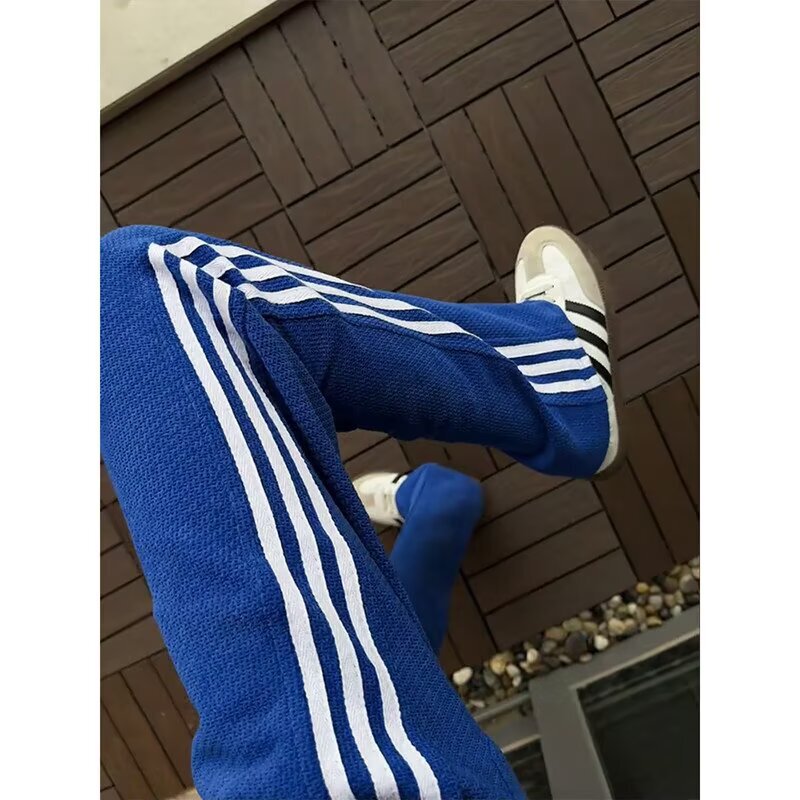 Campus-style three-stripe casual pants for men, summer thin breathable cleanfit American trendy straight-leg sports pants Campus-style three-stripe casual pants for men, summer thin breathable cleanfit American trendy straight-leg sports pants