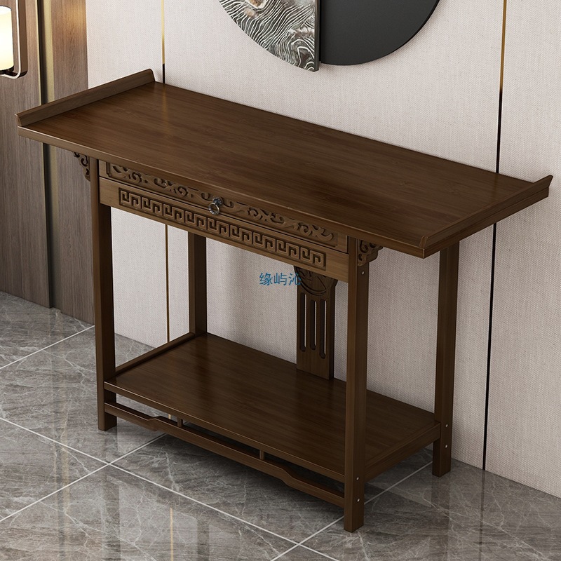 Buddhist Altar for Home Use, Chinese-Style Bamboo Altar, Shrine, Buddhist Table, Strip Case, Altar, Incense Table, Direct Sales of Bodhisattvas