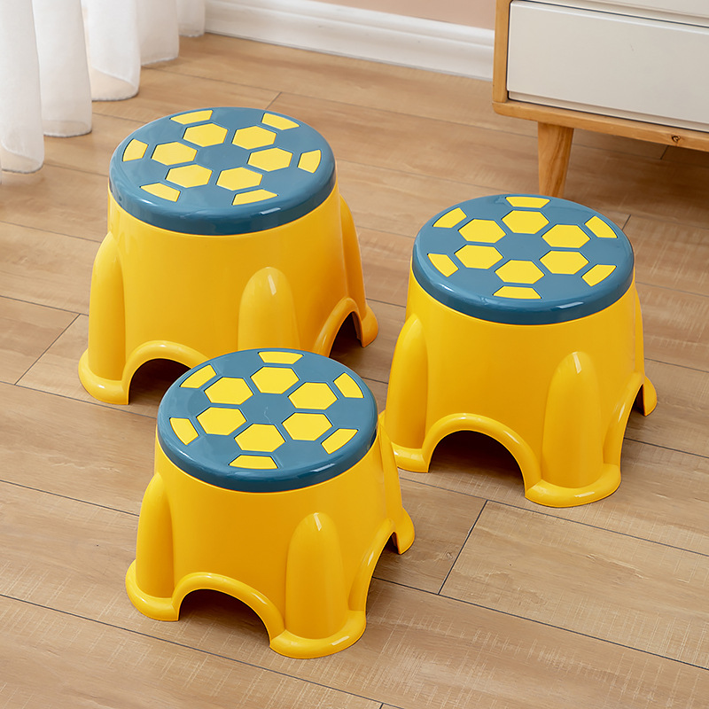 Plastic stool with thickened rubber for home use, shoe changing stool for children, fashionable small round stool for bathroom, baby bath stool