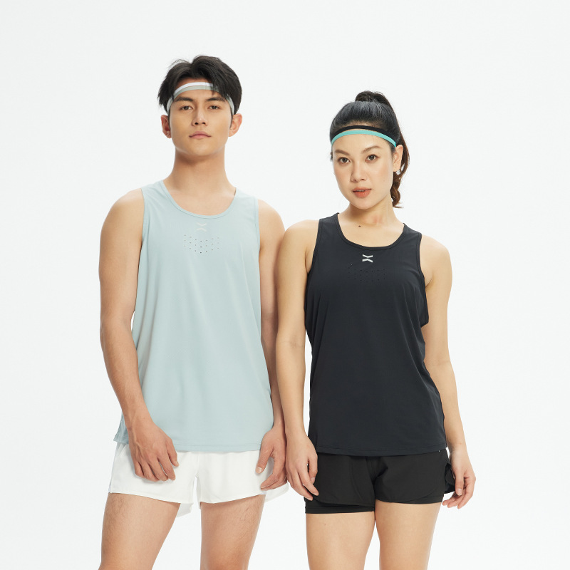 Verano ligero transpirable deportes de secado rápido chaleco running fitness Top sin mangas de seda de hielo estiramiento más tamaño Chaleco de hombres y mujeres