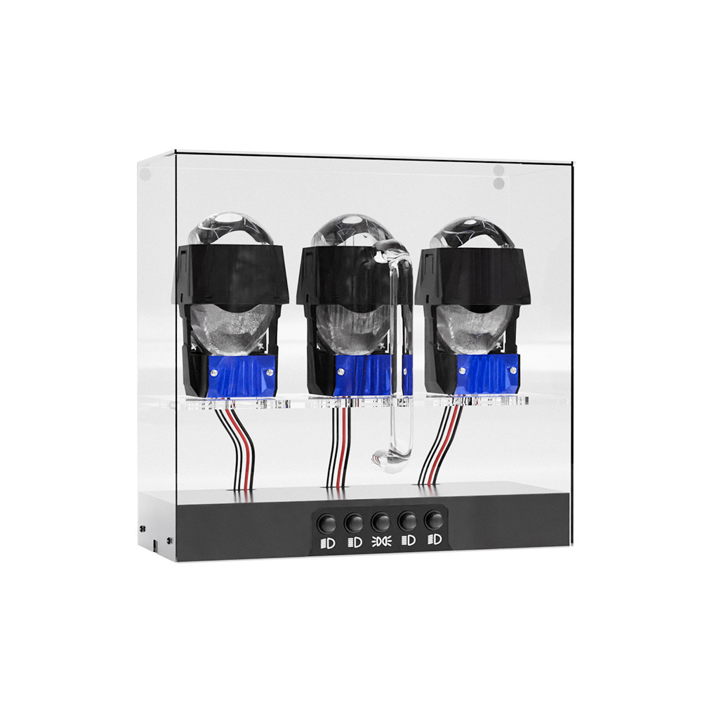 faro de automóvil lámpara de automóvil modificación LED doble luz lente caja de exhibición caja de prueba totalmente integrada batería recargable marco de exhibición