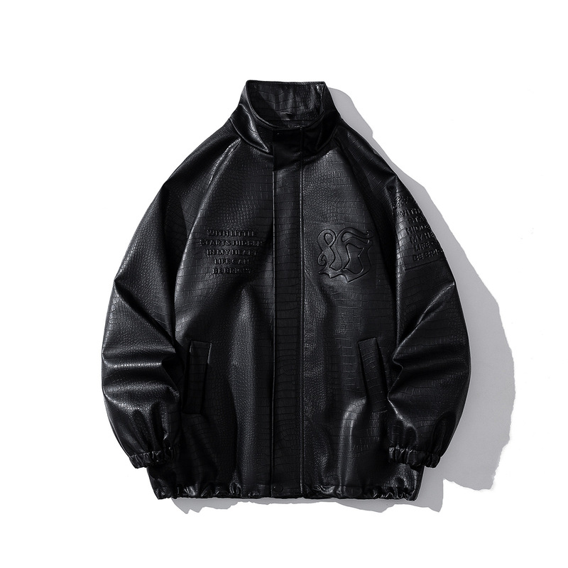 Spring and Autumn 2024 Casual Crocodile Pattern Steel Printed New Pattern Letter Design Fashionable Casual Jacket Coat