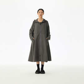 2025原创爆款秋冬穿搭韩版长款外套带帽子高级感小众风衣外套