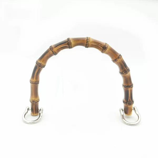 Spot New 15.5cm Real Bamboo Handles, Brown Hand-Held Bamboo Handles with Buckles [Left and Right Holes]