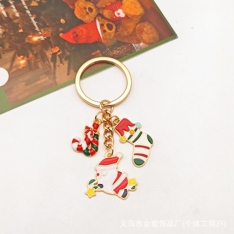 圣诞节钥匙扣礼物盒合集可爱卡通雪人钥匙链创意挂饰饰品包包挂件|undefined