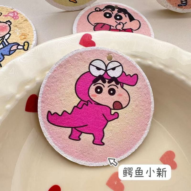 ラウンド増粘圧縮木材パルプ綿漫画食器洗い綿バススポンジキッチンクリーニング用品たわし除染綿|undefined