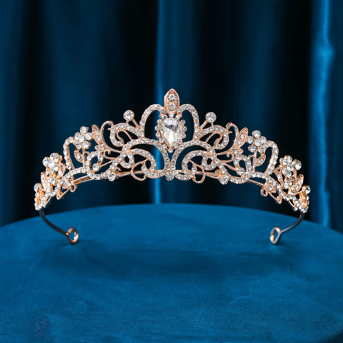 Boda europea y americana nupcial corona tocado cristal cumpleaños accesorios para el pelo boda estudio reina pelo corona diadema pelo accesorios