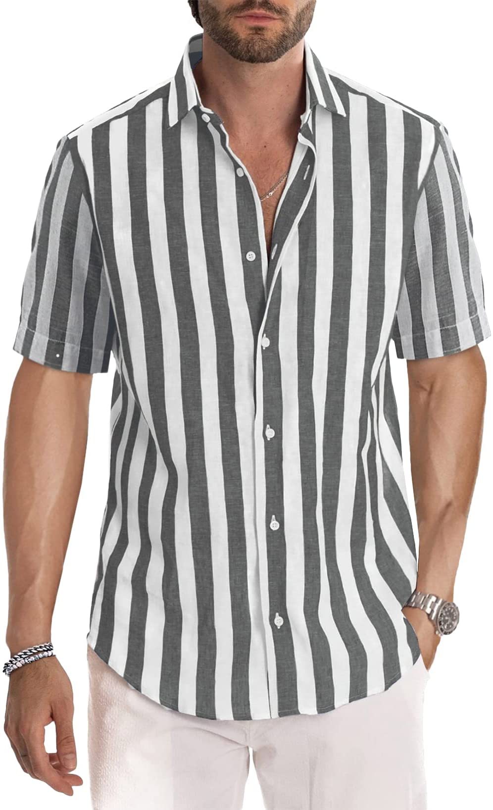 Men's Stripe Blouse Men's Clothing display picture 26