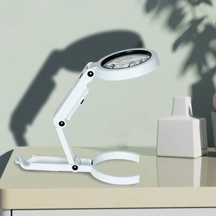 Wholesale portable handheld dual-purpose desktop with light folding high-power HD reading maintenance multi-function magnifying glass