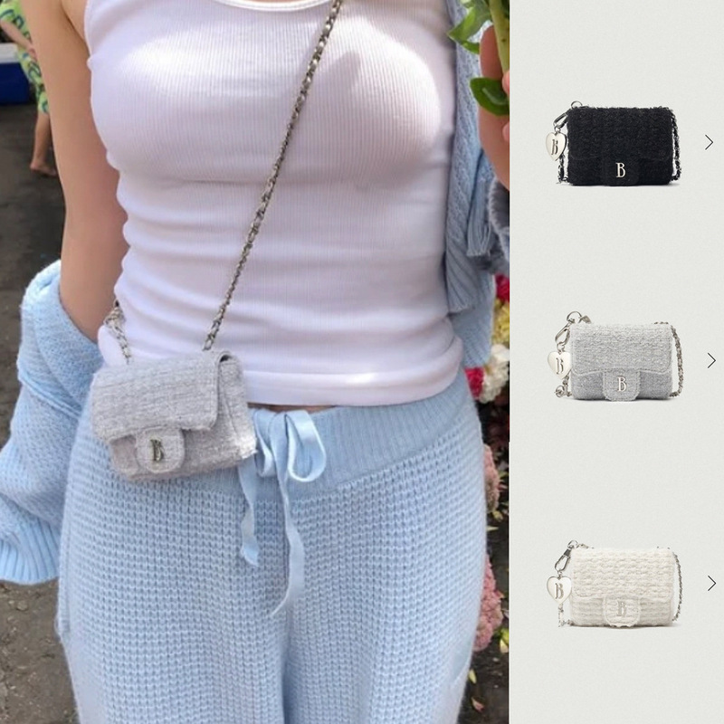 Barnne* Korean Niche Eight-Milk Small Fragrance Chain Card Holder Heart Crossbody Bag Mini Small Square Waist Bag Live Broadcast Barnne* Korean Niche Eight-Milk Small Fragrance Chain Card Holder Heart Crossbody Bag Mini Small Square Waist Bag Live Broadcast