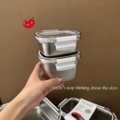 ミノ家日本式厚手携帯304ステンレス保冷箱冷蔵冷凍密封箱冷蔵庫収納箱