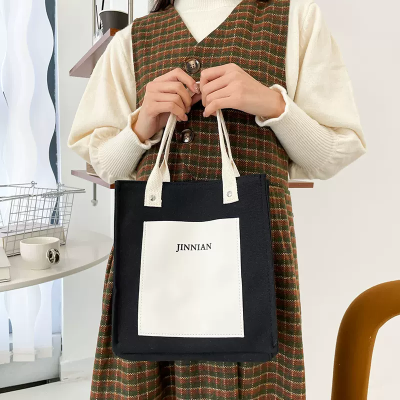 跨境批发2023新款潮时尚新款百搭文艺风简约单肩包帆布斜挎包女包