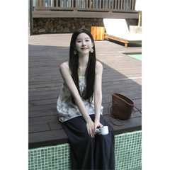 韩系甜美百搭背心2025夏季新款休闲无袖吊带抹胸两穿碎花上衣女装
