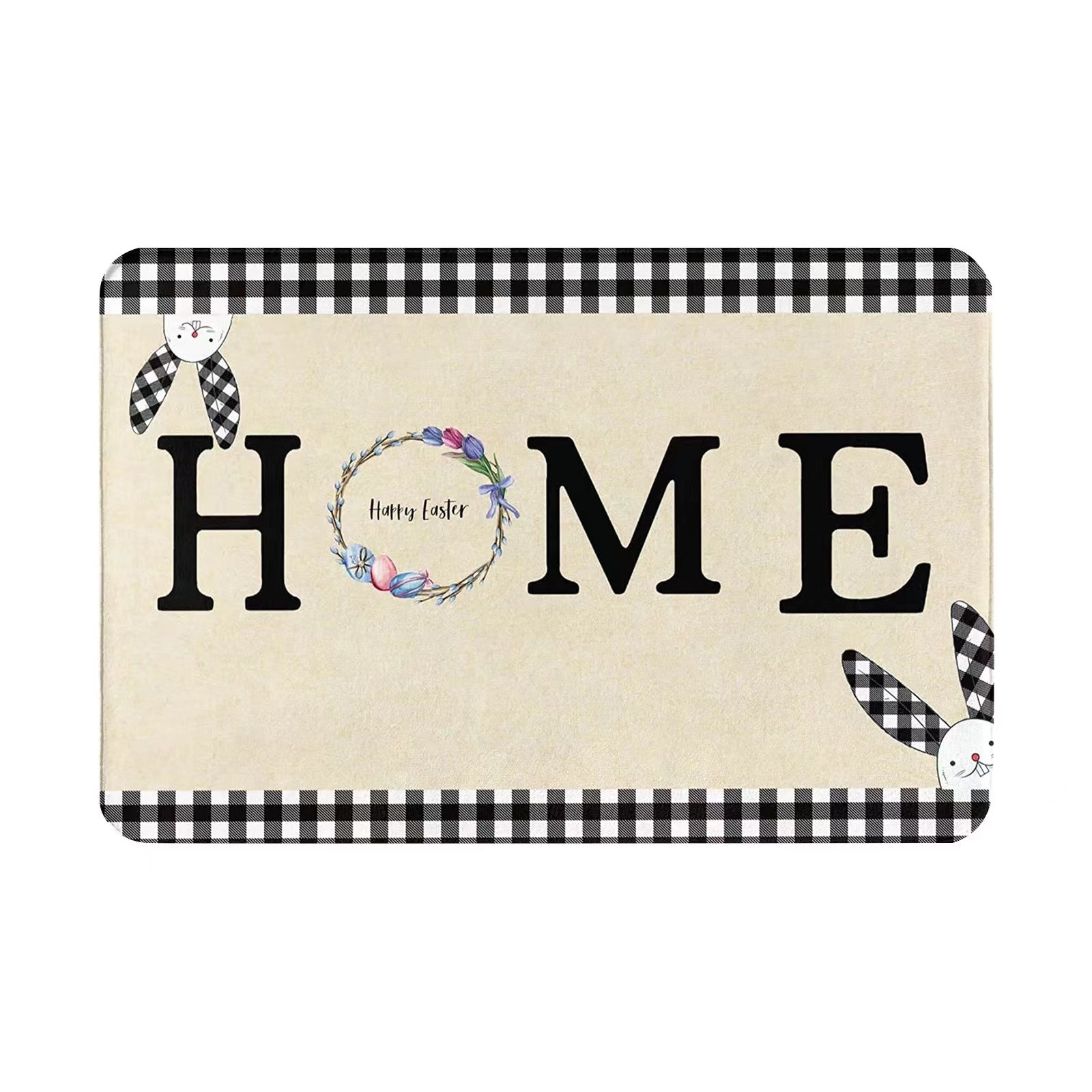 Transfronterizo de Amazon conejo de Pascua alfombra de piso decorativa Flor de camión alfombra de puerta de interior y exterior alfombra de pie de pasillo al por mayor