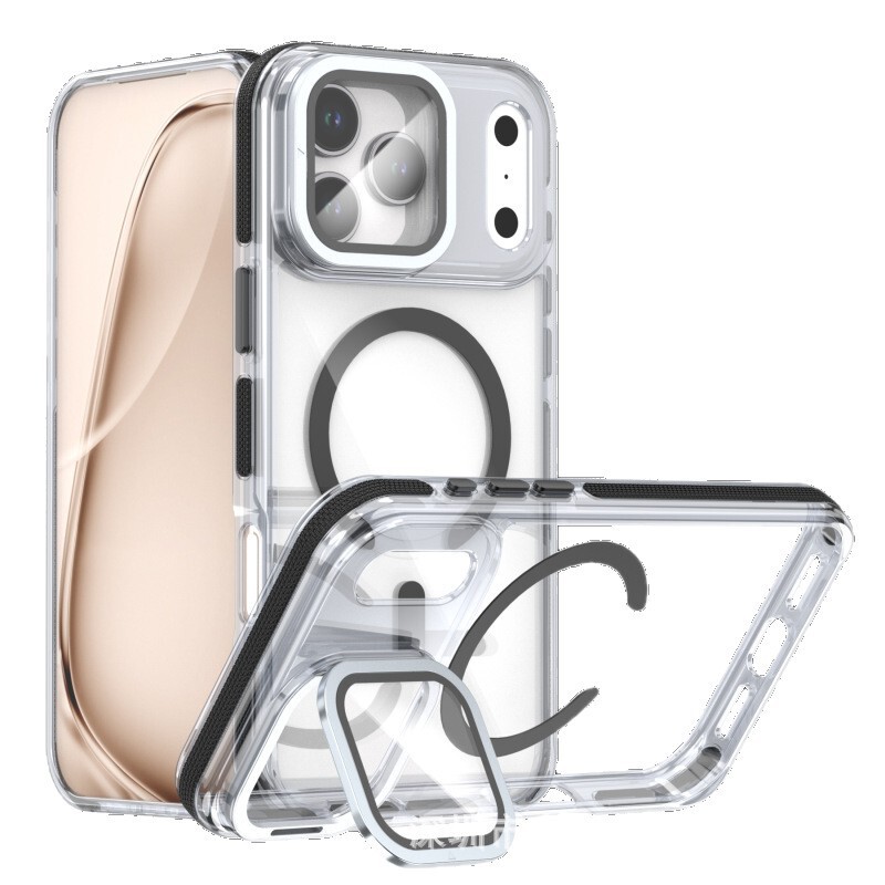 适用苹果iPhone17Pro讯彩镜头膜支架透明磁吸手机壳三星S25保护套|undefined