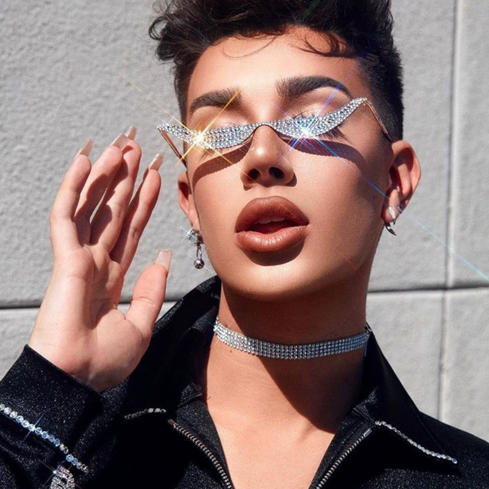 Европейские и американские популярные оправы для очков со стразами, женские модные декоративные оправы для очков без линз, аксессуары для уличной съемки интернет-знаменитостей