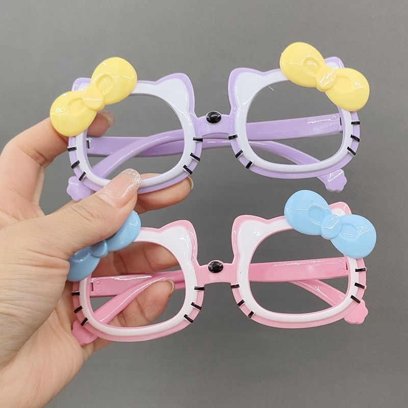 Children's glasses frame for girls, cute double bow glasses frame for baby girls, cartoon KT cat glasses without lenses, trendy Children's glasses frame for girls, cute double bow glasses frame for baby girls, cartoon KT cat glasses without lenses, trendy