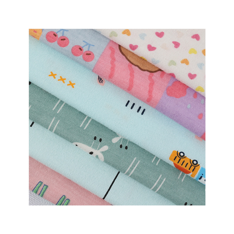 Tela de jersey de algodón con estampado de dibujos animados para primavera y verano, para bebés y niños pequeños, tela de algodón puro clase A, tela para ropa de cama y pijamas para bebés. image 6