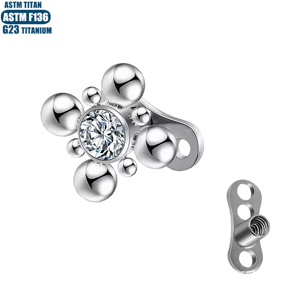 Pointed labret stud close-up product detail