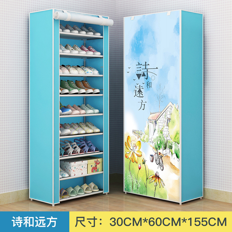 Zapatero Sencillo con Puerta Enrollable para Recogida en Tienda, Ensamblado para Almacenamiento en el Hogar, Zapatero Moderno, Estante para Zapatos Económico, a Prueba de Polvo.