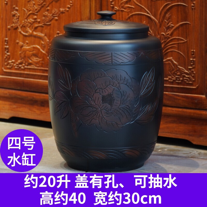 雲南建水紫陶茶缶密封セラミック茶缶大容量紫砂茶缶大型水缶米缶Chu Hang|undefined